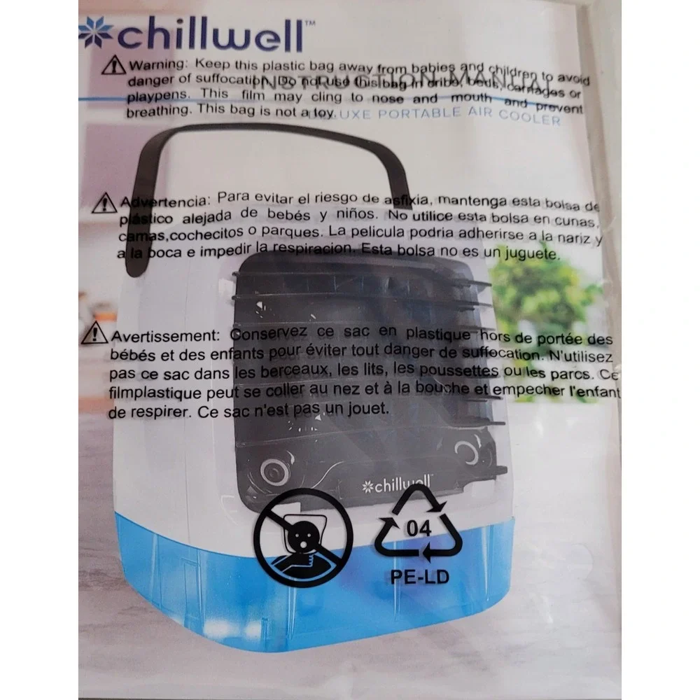 NEW‎ Chillwell Portable Rechargeable AC Includes Ice Boost & Xtra Cooling Pack